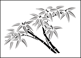 Трафарет Бамбуковый лист 3