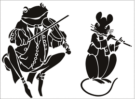 Пример трафарета Лягушка и мышь