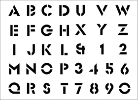Пример трафарета Простой алфавит