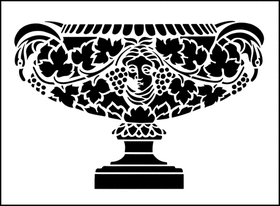 Пример трафарета Виноградная ваза