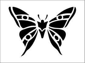 Пример трафарета Узор с бабочкой