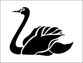 Пример трафарета Лебедь