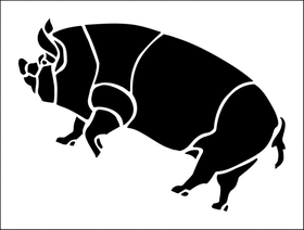 Пример трафарета Свинья