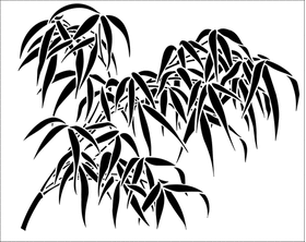 Пример трафарета Бамбуковый лист 1