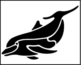 Пример трафарета Дельфин 1