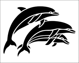 Пример трафарета Дельфины 4
