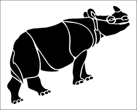 Пример трафарета Носорог