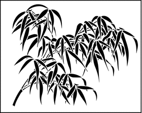 Пример трафарета Бамбуковый лист 2