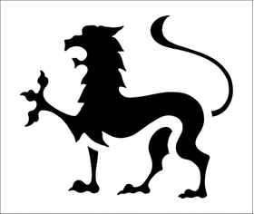 Пример трафарета Узор со львом