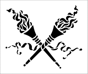 Пример трафарета Мотив с факелами
