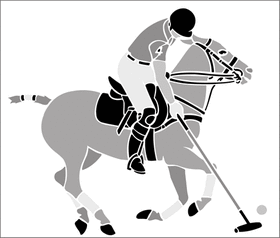 Пример трафарета Лошадь и поло