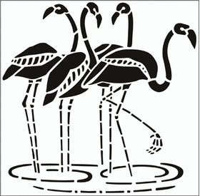 Пример трафарета Фламинго 1