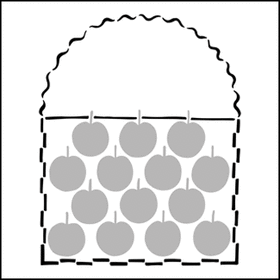 Трафарет Корзина яблок