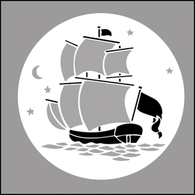 Пример трафарета Корабль