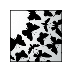 Трафарет бабочек - разлетающихся от центра