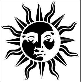 Пример трафарета Солнце 1