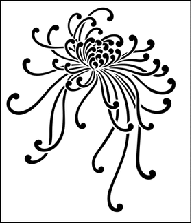 Пример трафарета Паучья хризантема