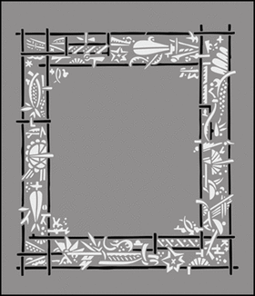 Трафарет Восточная рамка