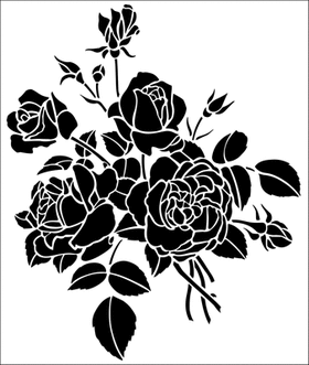 Пример трафарета Розы 4