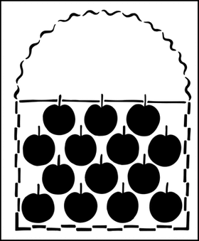 Пример трафарета Корзина яблок