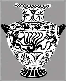 Пример трафарета Греческая ваза