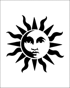 Пример трафарета Солнце 2
