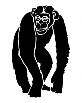 Пример трафарета Шимпанзе