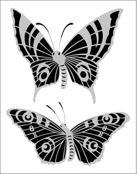 Пример трафарета Бабочки 3