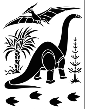 Пример трафарета Динозавры