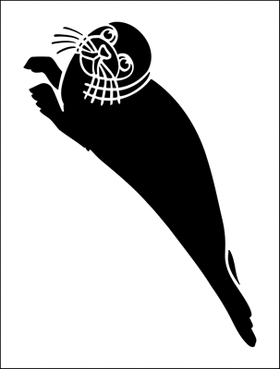 Пример трафарета Маленький тюлень