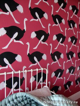 Трафареты страусов для стен