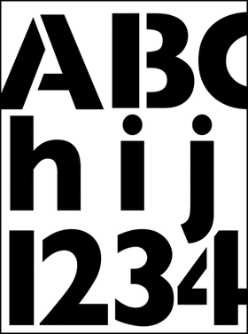Трафарет Современный алфавит 1