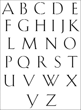 Пример трафарета Троянский алфавит