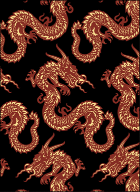 Трафарет Китайские драконы