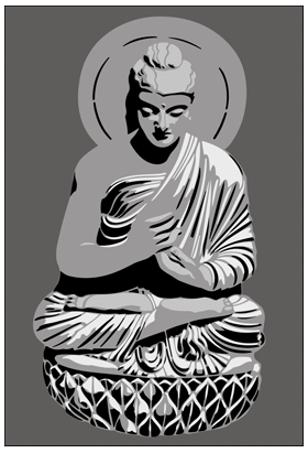 Пример трафарета Будда 1