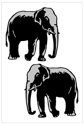 Пример трафарета Слоны 4