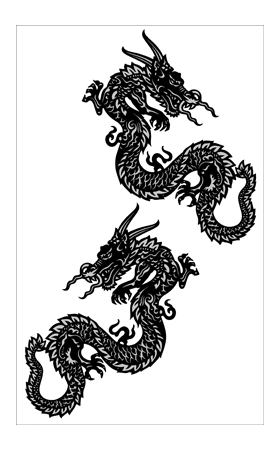 Пример трафарета Китайские драконы